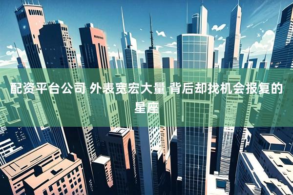 配资平台公司 外表宽宏大量 背后却找机会报复的星座